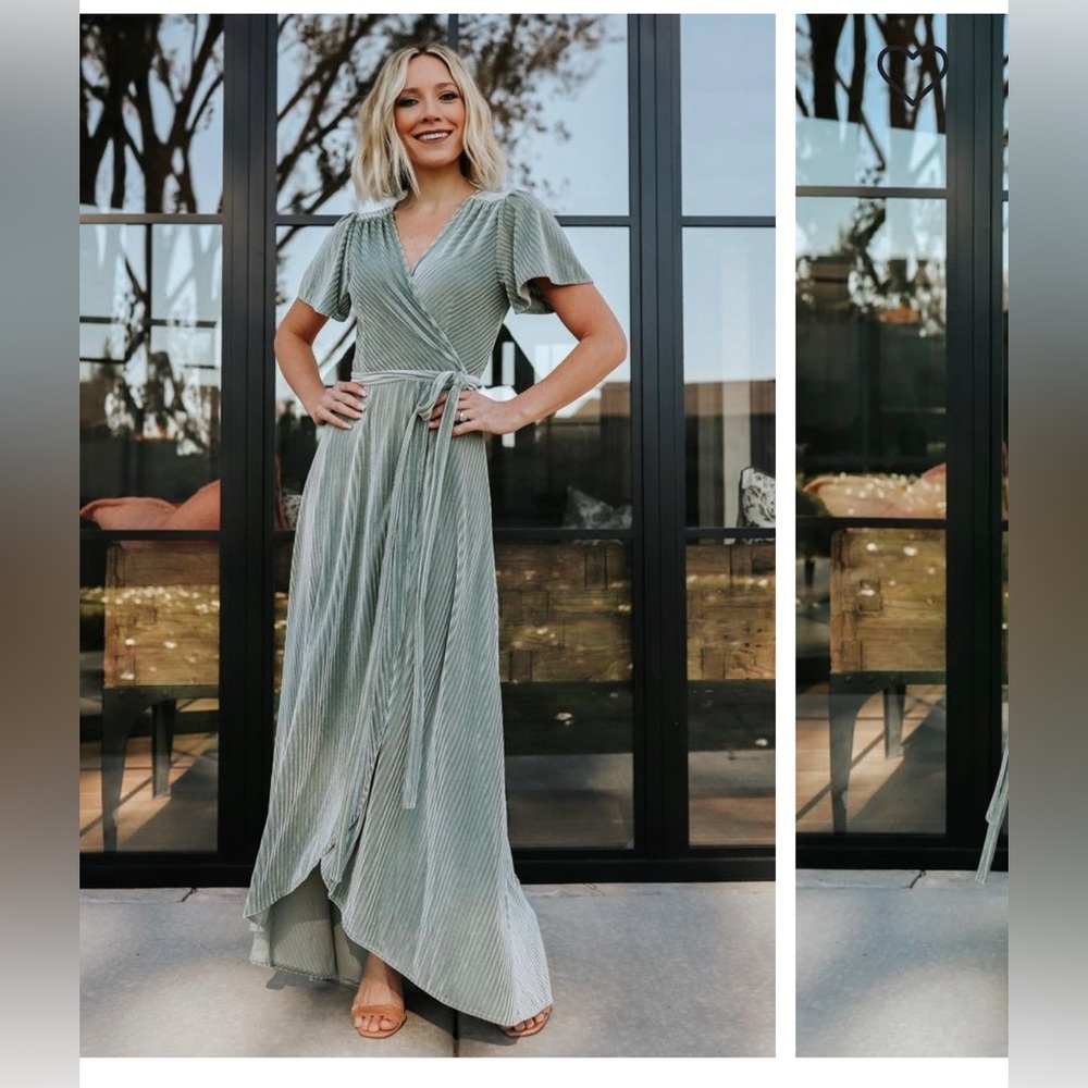 Baltic Born Ribbed Velvet Wrap dress